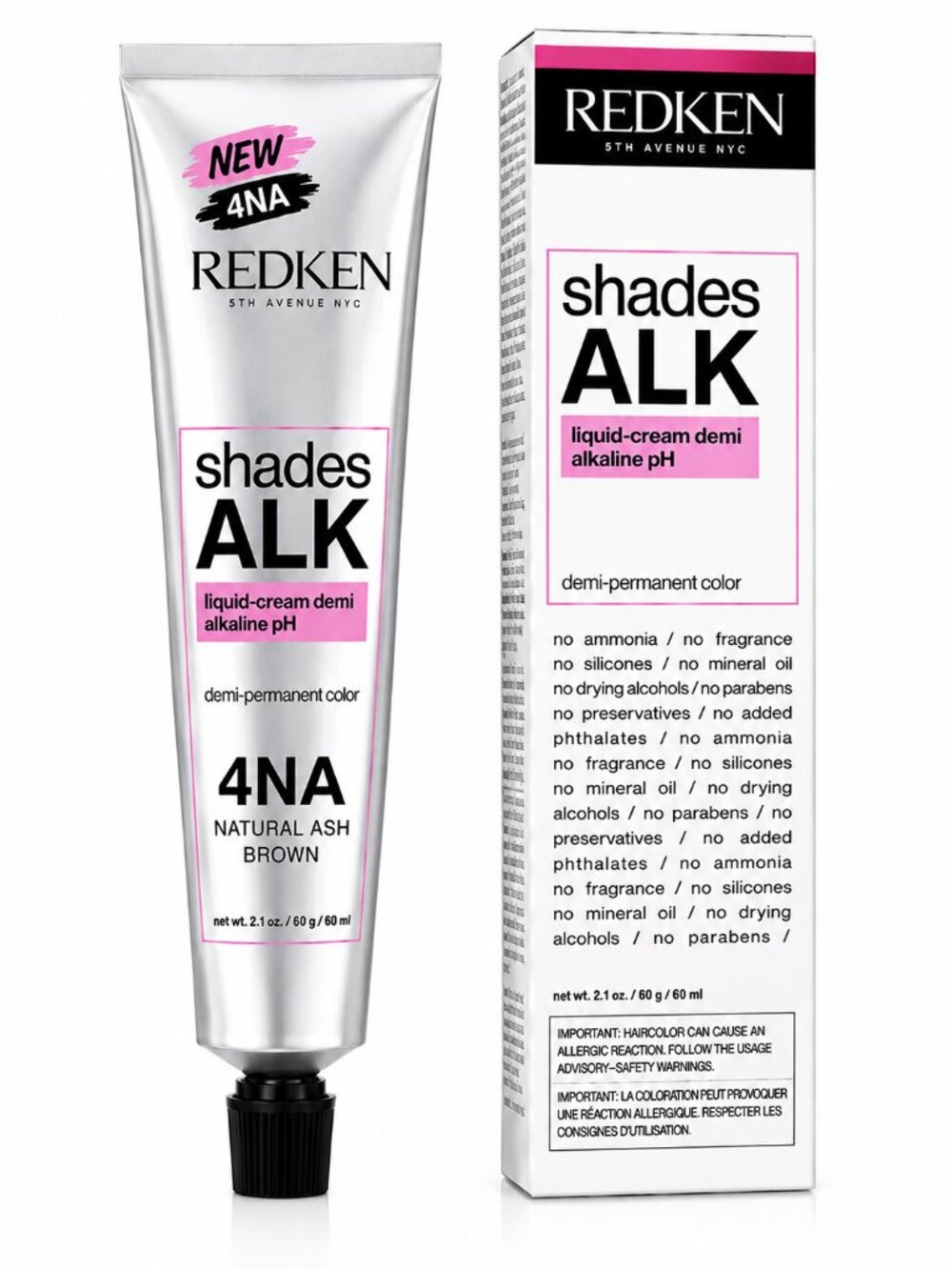 Redken Shades ALK Liquid Cream Demi Permanent Hair Color 4NA Natural Ash Brown